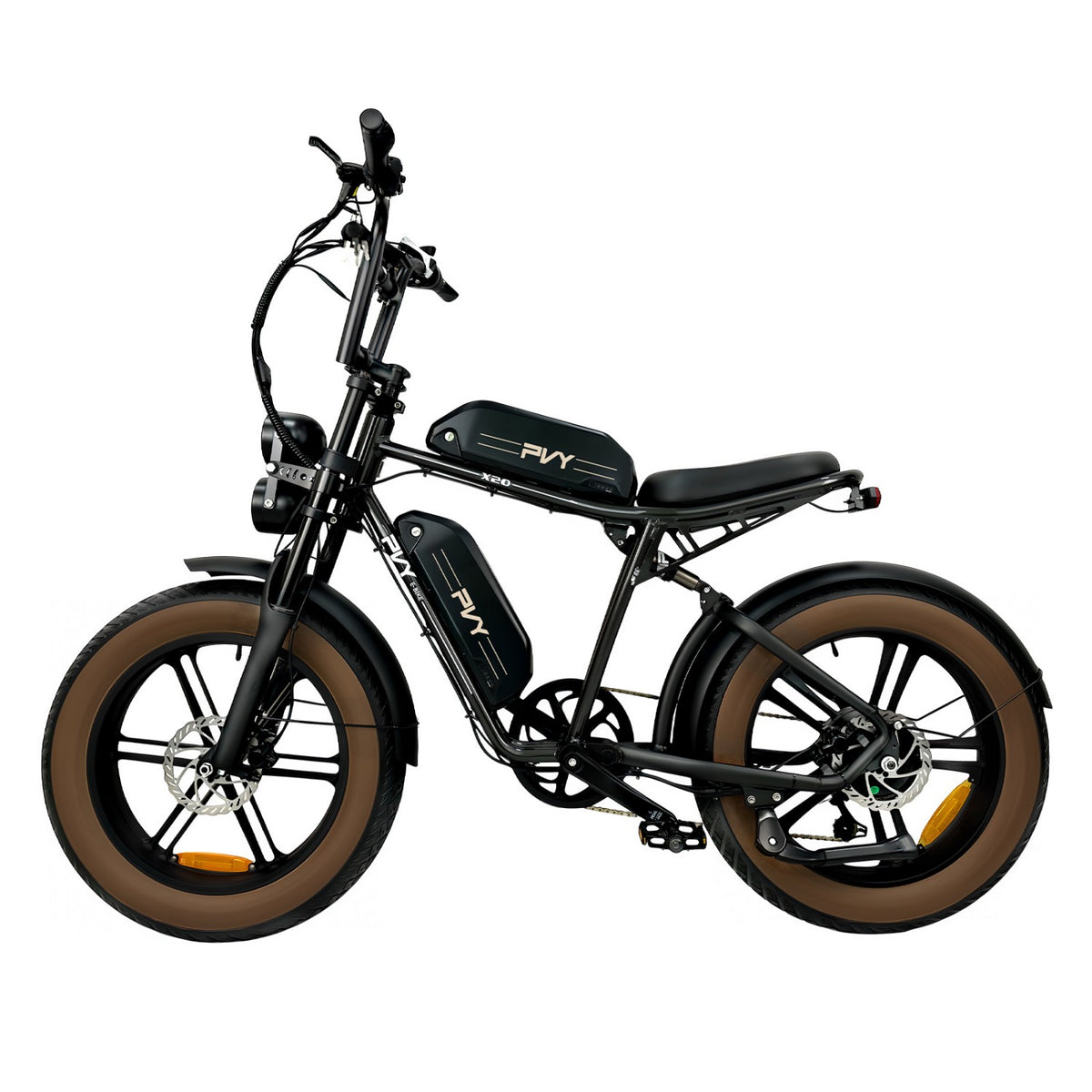 Electric Bike PVY X20 IT - 250W Motor 48V15AH*2 Battery 20 Inch Tires Hydraulic Disc Brake - Black