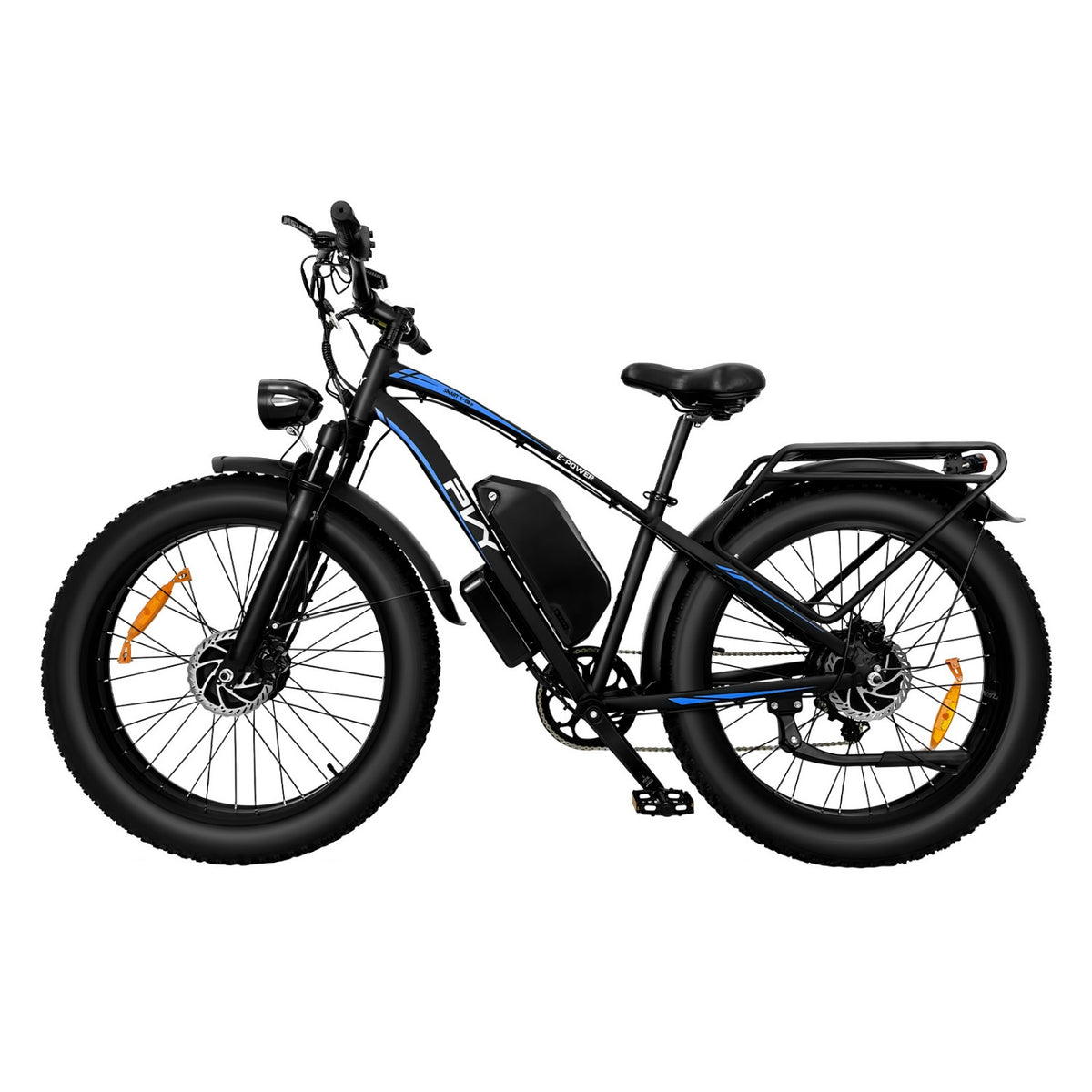 Electric Bike PVY MAX26 FT 30AH - Dual 250W Motors 48V30AH Battery 26 Inch Tires Hydraulic Disc Brake - Black