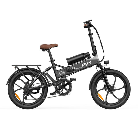 Electric Bike PVY Z20 MAX IT - 250W Motor 36V15AH+36V10.6AH Battery 20 Inch Tires Hydraulic Disc Brake - Grey