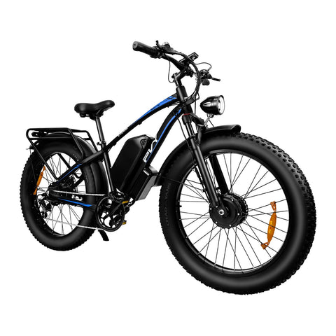 Electric Bike PVY MAX26 FT 30AH - Dual 250W Motors 48V30AH Battery 26 Inch Tires Hydraulic Disc Brake - Black