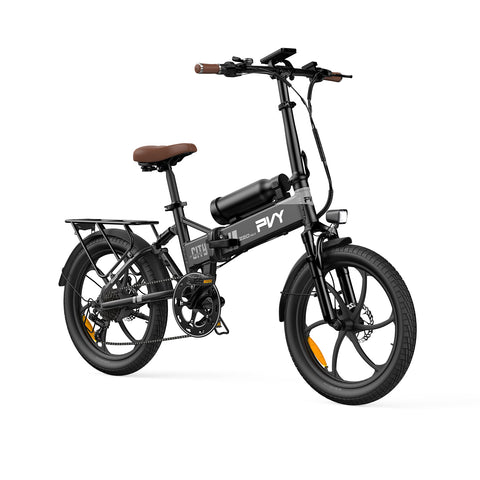 Electric Bike PVY Z20 MAX IT - 250W Motor 36V15AH+36V10.6AH Battery 20 Inch Tires Hydraulic Disc Brake - Grey