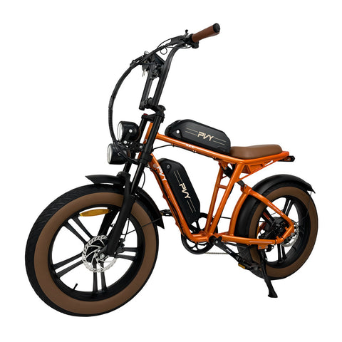 Electric Bike PVY X20 IT - 250W Motor 48V15AH+48V15AH Battery 20 Inch Tires Hydraulic Disc Brake - Orange