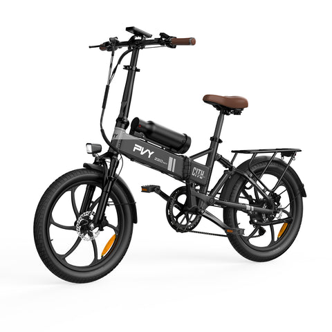 Electric Bike PVY Z20 MAX IT - 250W Motor 36V15AH+36V10.6AH Battery 20 Inch Tires Hydraulic Disc Brake - Grey