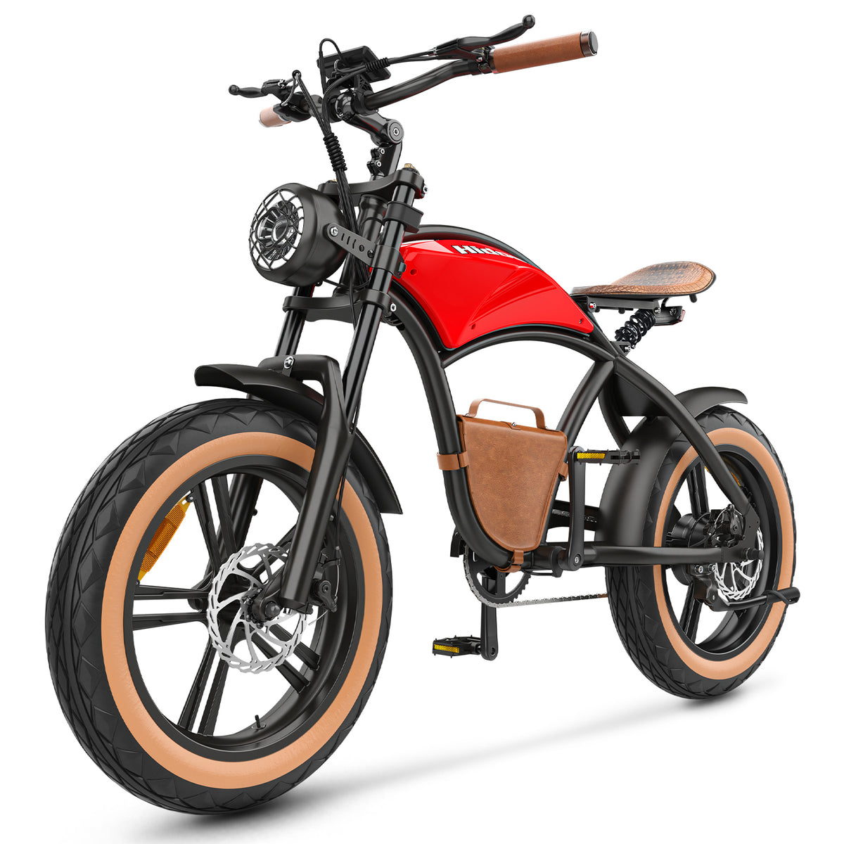 Hidoes HD-B10 Electric Bike - 1000W Motor 48V13AH Battery 20" Tires Disc Brakes - Retro Red