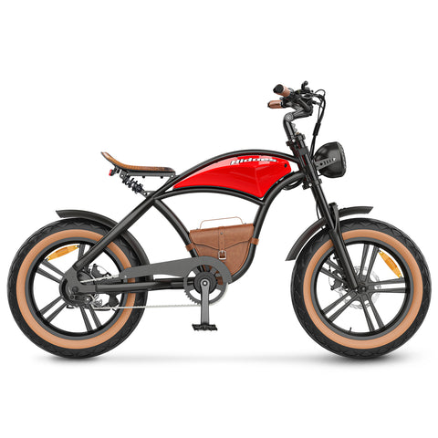 Hidoes HD-B10 Electric Bike - 1000W Motor 48V13AH Battery 20" Tires Disc Brakes - Retro Red