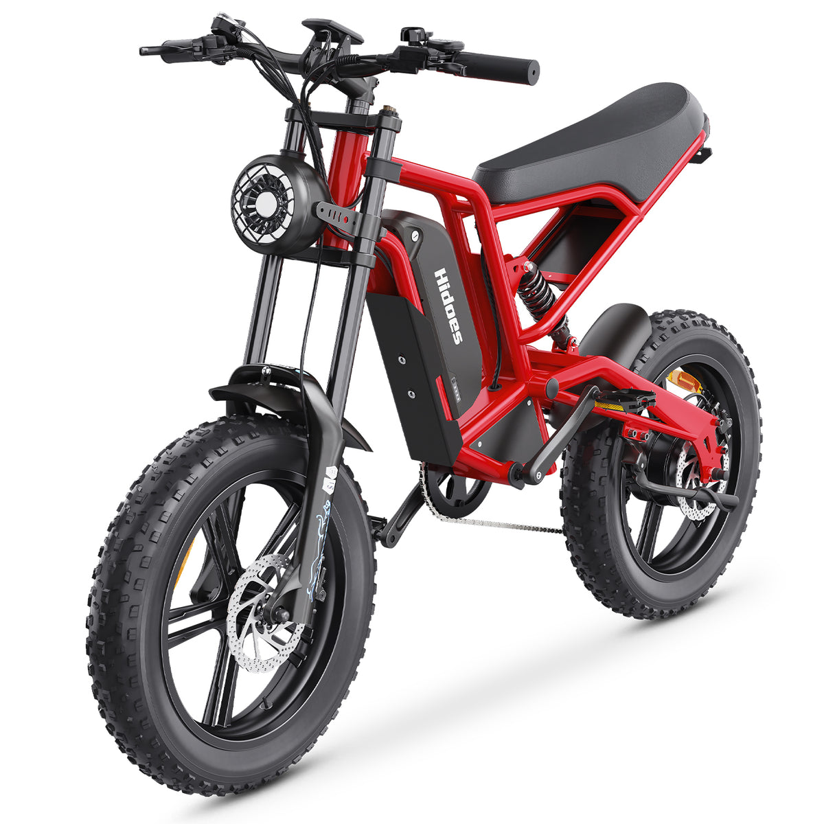 Hidoes HD-B6 Electric Bike - 1200W Motor 48V15.6AH Battery 20" Tires Tires Hydraulic Disc Brakes - Red