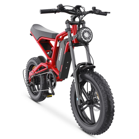 Hidoes HD-B6 Electric Bike - 1200W Motor 48V15.6AH Battery 20" Tires Tires Hydraulic Disc Brakes - Red