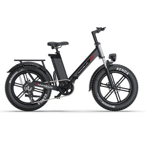 aPHNHOLUN C6 Pro Electric Bike - 1000W Motor 48V17.5AH Battery 20" Tires Disc Brakes - Black