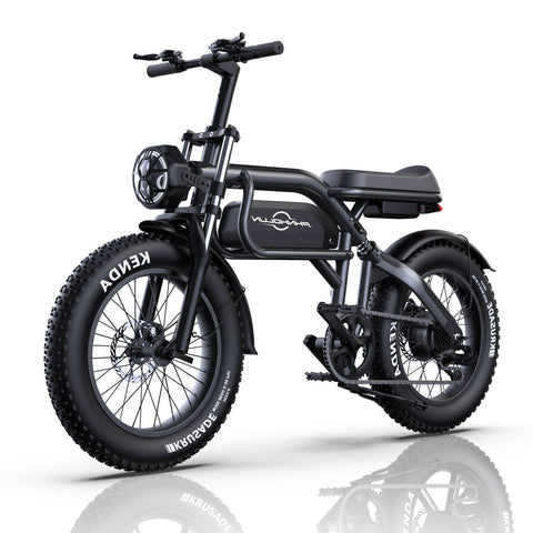 PHNHOLUN C8 FT Electric Bike - 1000W Motor 48V20AH Battery 20" Tires Disc Brakes - Black