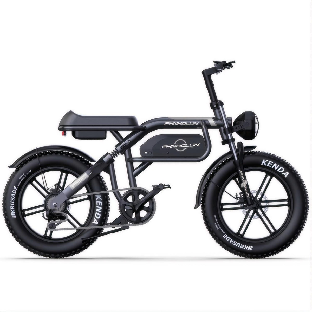 PHNHOLUN C8 IT Electric Bike - 1000W Motor 48V20AH Battery 20" Tires Disc Brakes - Black