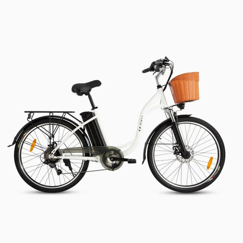 DYU C6 26" Electric Bike - 350W Motor 36V12.5Ah Battery 40KM Range Disc Brakes - White