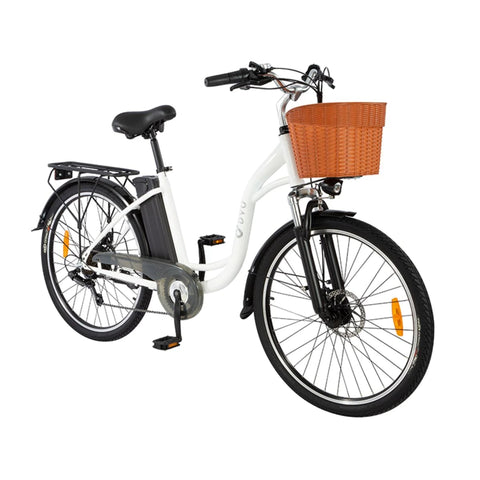 DYU C6 26" Electric Bike - 350W Motor 36V12.5Ah Battery 40KM Range Disc Brakes - White