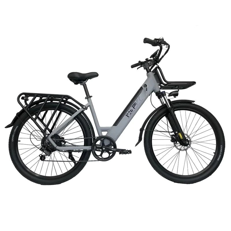 PVY P26 Electric Bike - 250W Motor 48V11.6AH Battery 100KM Range In PAS Mode Hydraulic Disc Brakes - Grey