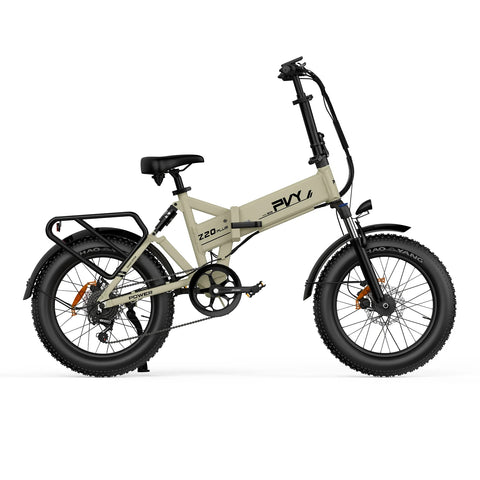 PVY Z20 Plus 500 Electric Bike - 250W Motor 48V14.5AH Battery 100KM Range Mechanical Disc Brakes - Beige