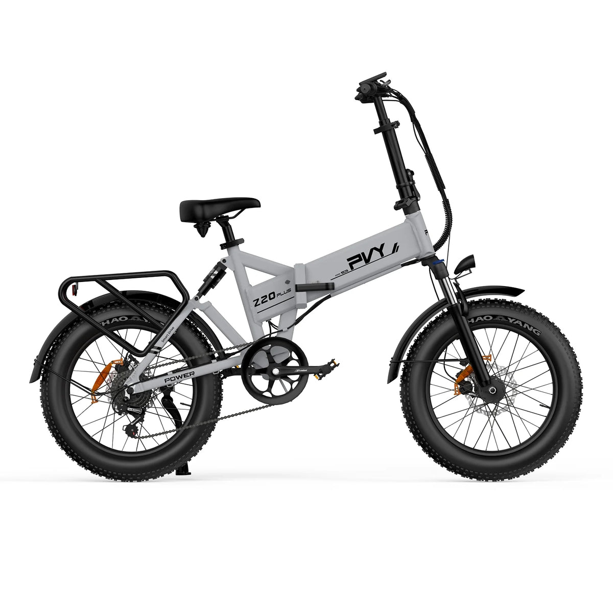 PVY Z20 Plus 500 Electric Bike - 250W Motor 48V14.5AH Battery 100KM Range Mechanical Disc Brakes - Grey