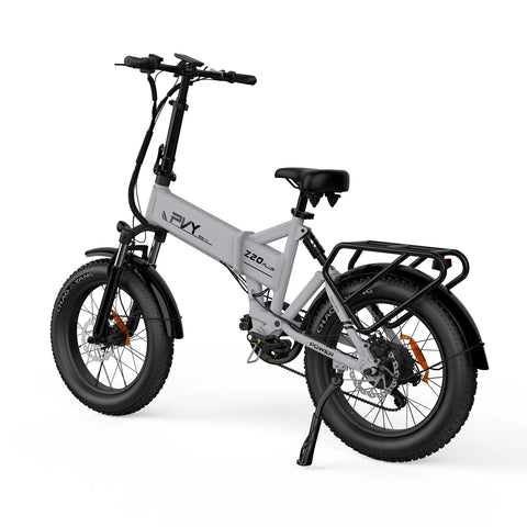 PVY Z20 Plus 500 Electric Bike - 250W Motor 48V14.5AH Battery 100KM Range Mechanical Disc Brakes - Grey