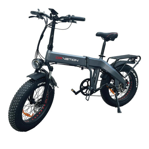 DrveTion BT20 Electric Bike - 20*4.0 Inch Tires 750W Motor 48V10Ah Battery 25-35KM Range - Black Grey