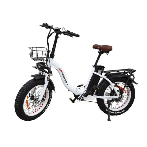 DrveTion CT20 Electric Bike - 20*4.0 Inch Tires 750W Motor 48V20Ah Battery 60-90KM Range - Pearl White