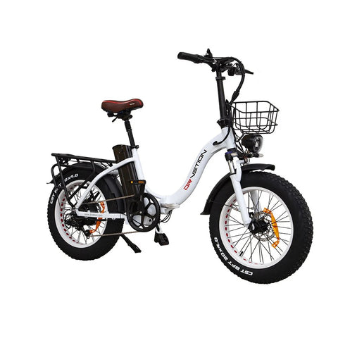 DrveTion CT20 Electric Bike - 20*4.0 Inch Tires 750W Motor 48V20Ah Battery 60-90KM Range - Pearl White