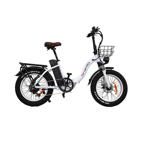 DrveTion CT20 Electric Bike - 20*4.0 Inch Tires 750W Motor 48V20Ah Battery 60-90KM Range - Pearl White