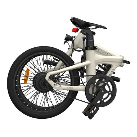 ADO Air 20 Electric Folding Bike - 250W Motor 36V9.6Ah Battery 100KM Assisted Autonomy Hydraulic Disc Brake - Ivory White