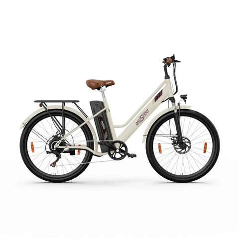 ONESPORT OT18-3 Electric Bike - 26" Wheels 250W Motor 36V14.4Ah Battery 40KM Range Disc Brakes - White