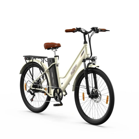 ONESPORT OT18-3 Electric Bike - 26" Wheels 250W Motor 36V14.4Ah Battery 40KM Range Disc Brakes - White