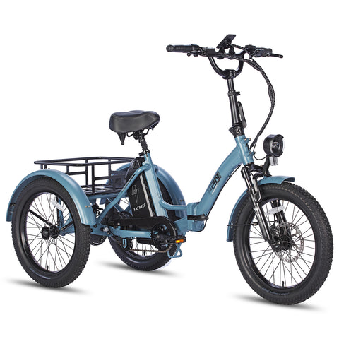 FAFREES F20 Mate Electric Bike - 500W Motor 48V18.2AH Battery 110KM PAS Mode Range Hydraulic Brakes Grey-Blue