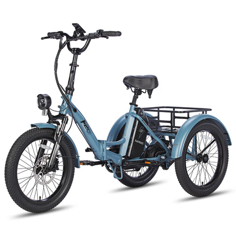 FAFREES F20 Mate Electric Bike - 500W Motor 48V18.2AH Battery 110KM PAS Mode Range Hydraulic Brakes Grey-Blue