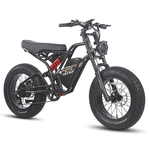 FAFREES F20 Ultra Electric Bike - 750W Motor 48V25AH Battery 140KM PAS Mode Range Mechanical Brakes Black-Red