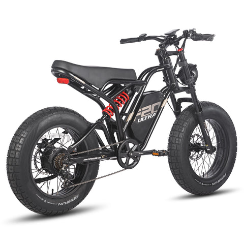 FAFREES F20 Ultra Electric Bike - 750W Motor 48V25AH Battery 140KM PAS Mode Range Mechanical Brakes Black-Red