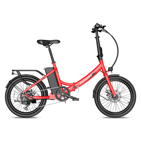 FAFREES F20 Light 16.75AH Electric Bike - 250W Motor 36V16.75Ah Battery 130KM PAS Mode Range Mechanical Brakes - Red