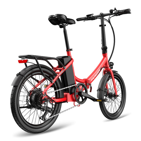 FAFREES F20 Light 16.75AH Electric Bike - 250W Motor 36V16.75Ah Battery 130KM PAS Mode Range Mechanical Brakes - Red