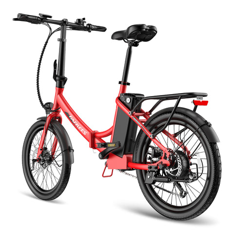 FAFREES F20 Light 16.75AH Electric Bike - 250W Motor 36V16.75Ah Battery 130KM PAS Mode Range Mechanical Brakes - Red