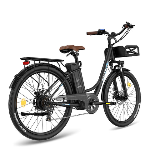 FAFREES F26 Lasting Electric Bike - 250W Motor 36V20.3Ah Battery 160KM PAS Mode Range Mechanical Brakes - Black