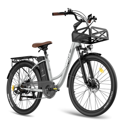 FAFREES F26 Lasting Electric Bike - 250W Motor 36V20.3Ah Battery 160KM PAS Mode Range Mechanical Brakes - Grey