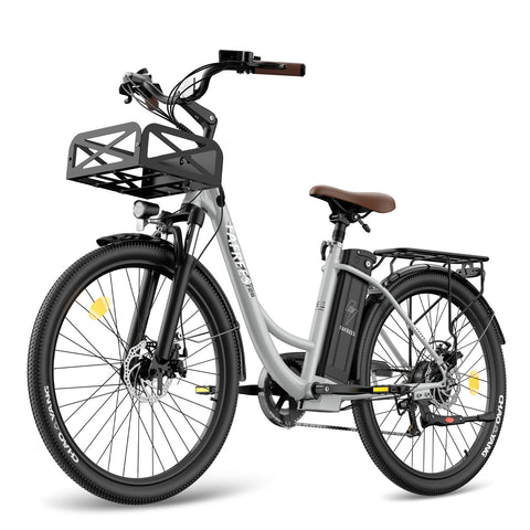 FAFREES F26 Lasting Electric Bike - 250W Motor 36V20.3Ah Battery 160KM PAS Mode Range Mechanical Brakes - Grey