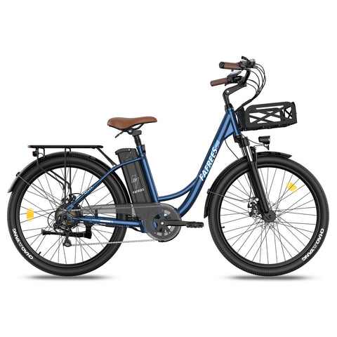 FAFREES F26 Lasting Electric Bike - 250W Motor 36V20.3Ah Battery 160KM PAS Mode Range Mechanical Brakes - Blue