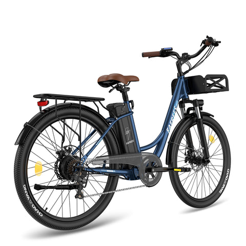 FAFREES F26 Lasting Electric Bike - 250W Motor 36V20.3Ah Battery 160KM PAS Mode Range Mechanical Brakes - Blue