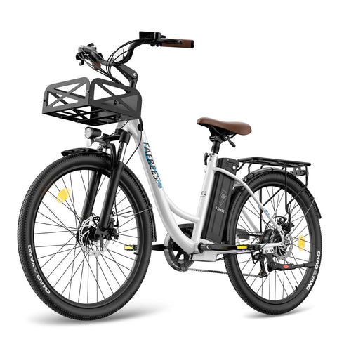 FAFREES F26 Lasting Electric Bike - 250W Motor 36V20.3Ah Battery 160KM PAS Mode Range Mechanical Brakes - White