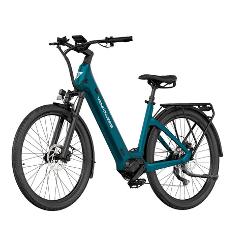 Electric Bike Vanpowers Urbangide Ultra S - 500W Motor 48V14.4AH Battery 110KM Pedal-Assist Mode Range Hydraulic Disc Brakes - Gunmetal Blue
