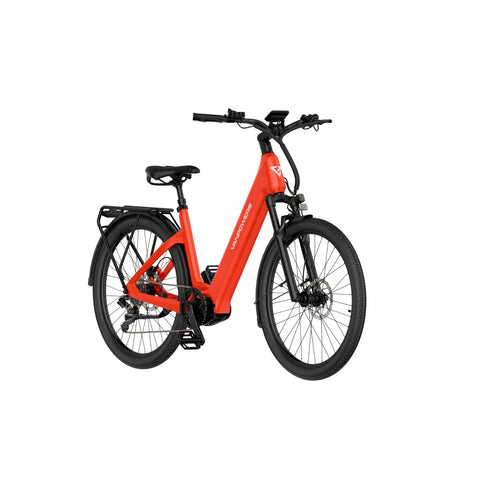 Electric Bike Vanpowers Urbangide Ultra S - 500W Motor 48V14.4AH Battery 110KM Pedal-Assist Mode Range Hydraulic Disc Brakes - Lava Red