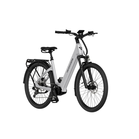Electric Bike Vanpowers Urbangide Ultra S - 500W Motor 48V14.4AH Battery 110KM Pedal-Assist Mode Range Hydraulic Disc Brakes - Pearl White