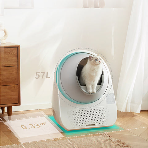 Catlink Luxury Pro-X Litter Box - 57L Capacity 13L Toilet Capacity Running Time 21 Days WIFI - White