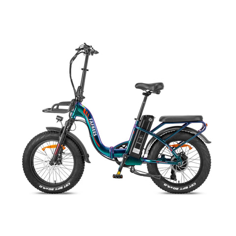 FAFREES F20 Max Electric Bike - 500W Motor 48V 22.5AH Battery 110KM Range Disc Brakes - Green Purple