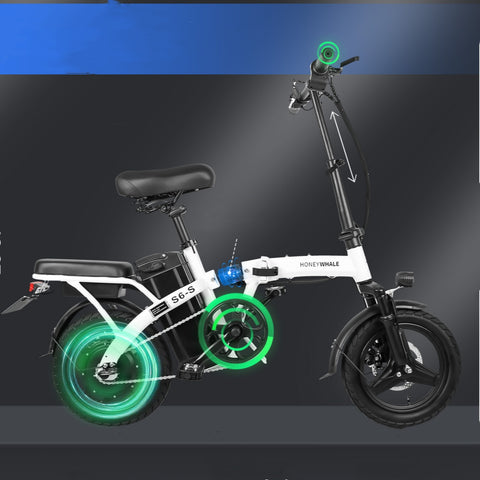 Honey Whale S6-S Electric Bike - 350W Motor 48V10.4AH Battery 40KM Range Disc Brakes - White