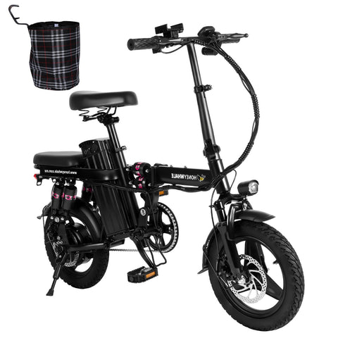 Honey Whale S6 Pro-S Electric Bike - 350W Motor 48V15AH Battery 50KM Range Disc Brakes - Black