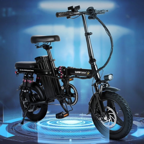 Honey Whale S6 Pro-S Electric Bike - 350W Motor 48V15AH Battery 50KM Range Disc Brakes - Black