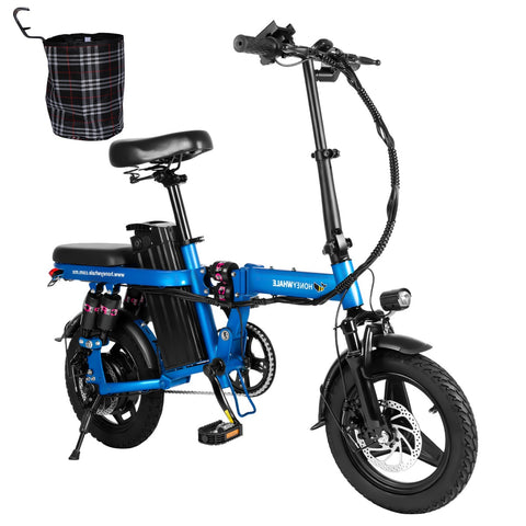 Honey Whale S6 Pro-S Electric Bike - 350W Motor 48V15AH Battery 50KM Range Disc Brakes - Blue