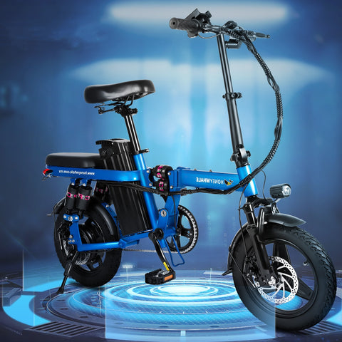 Honey Whale S6 Pro-S Electric Bike - 350W Motor 48V15AH Battery 50KM Range Disc Brakes - Blue